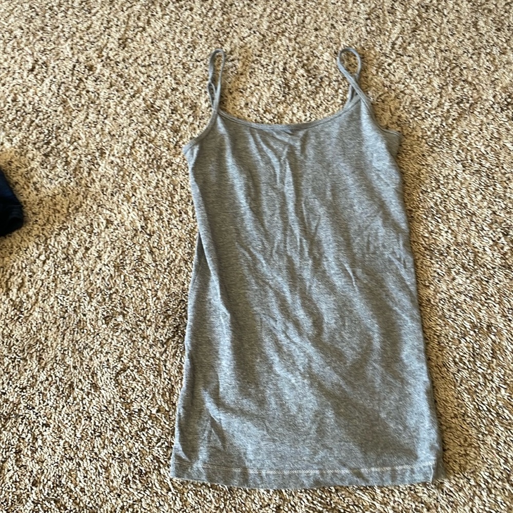 one gray tank top